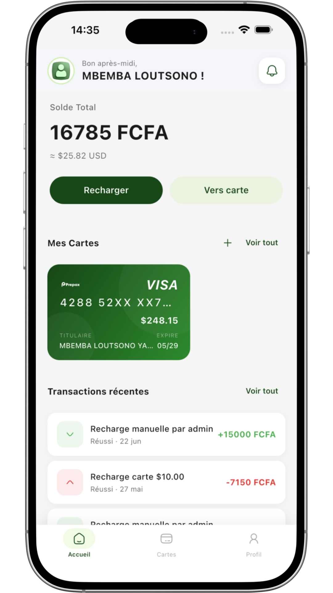 Application mobile — Écran produit